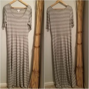 Lularoe XL Ana Dress Gray Pinstripe